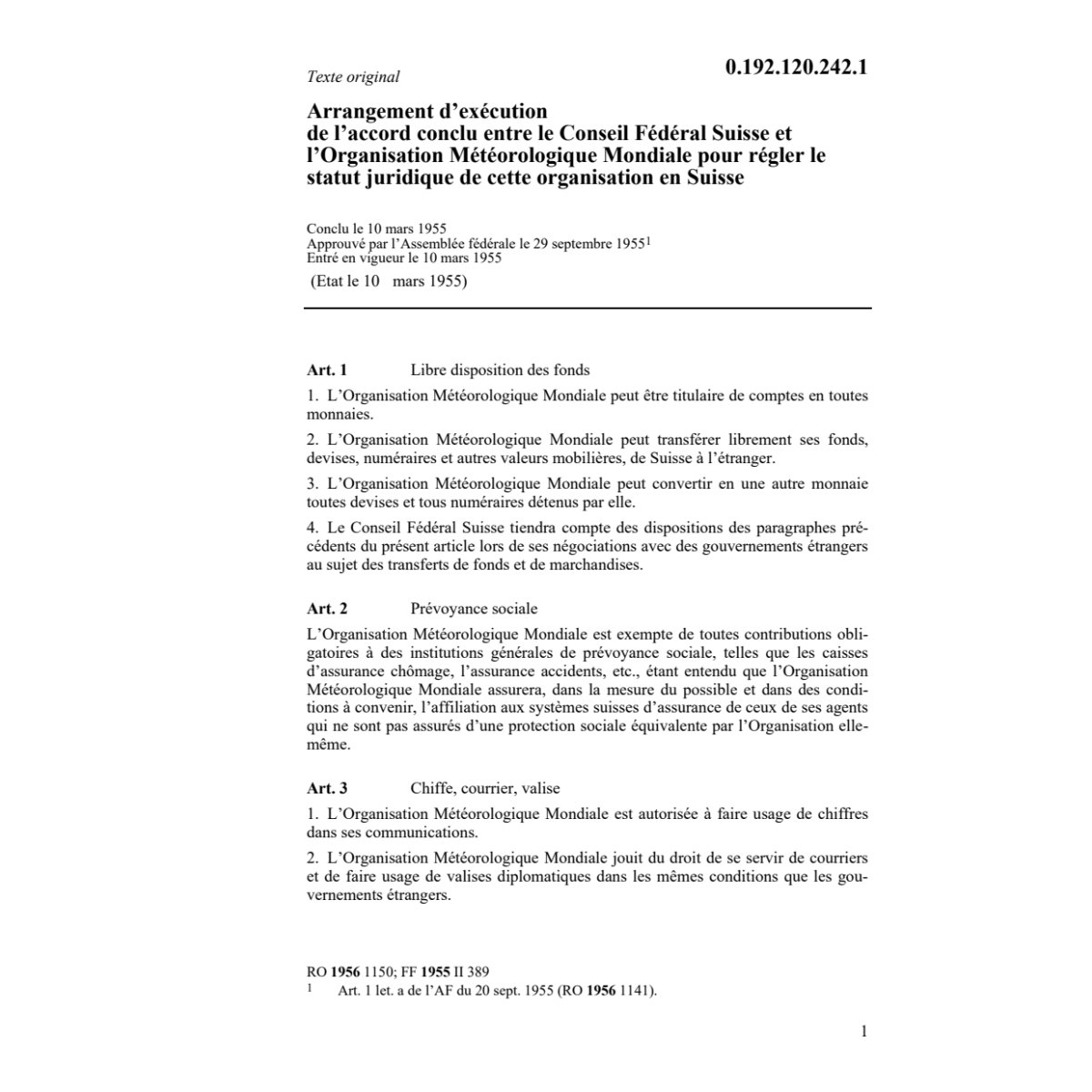 Ar.d'ex.l'ac.Cons.Féd.-l'Org.Mét.Mondial
