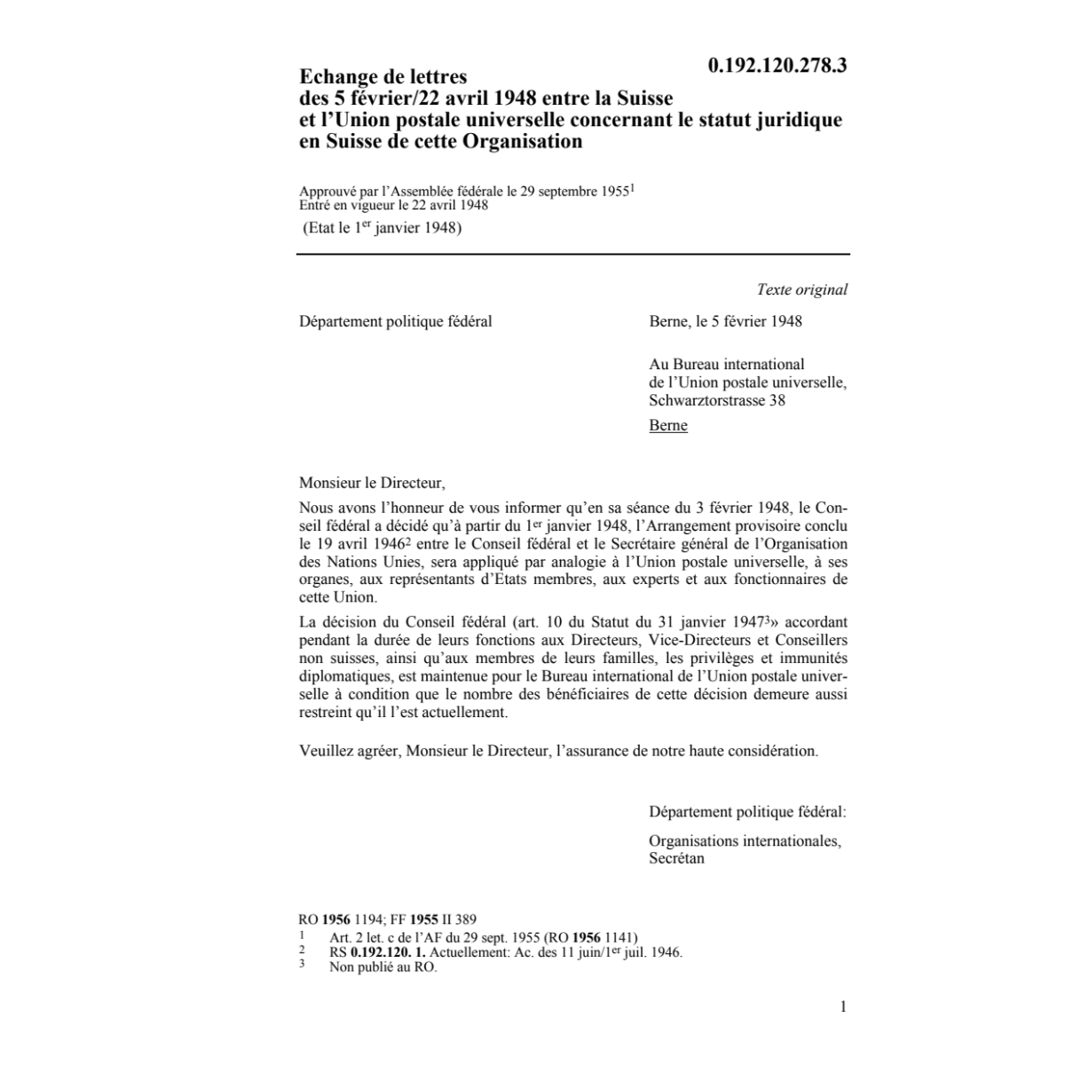 Echan.lettr.Suisse + l'Union post.univer