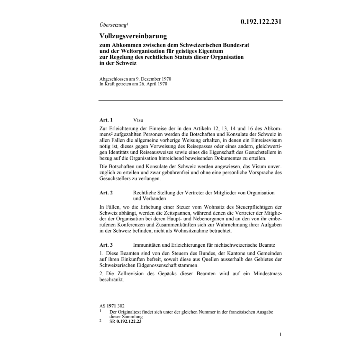 Vollzugsv.Weltorganis.geistiges Eigentum