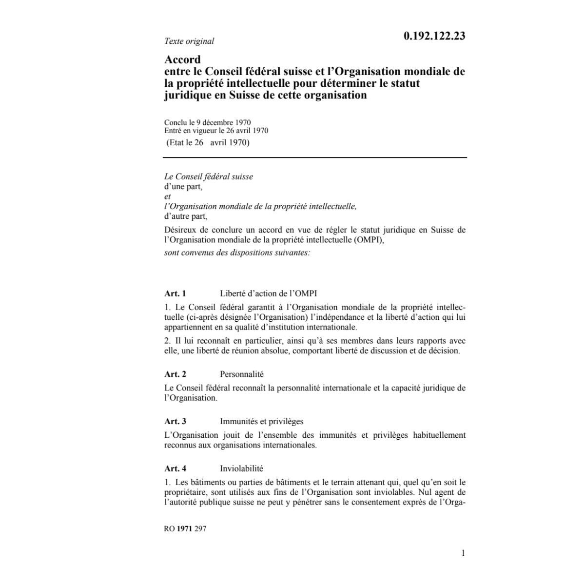 Ac.l'Organis.mond.propriété intellectuel