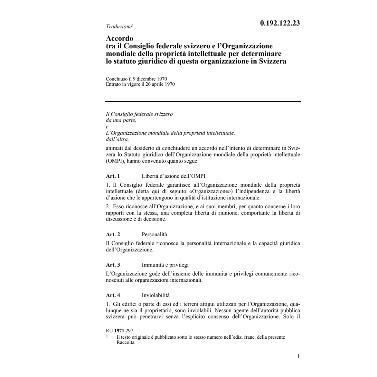 Acc.l'Org.mondiale proprietà intellettua