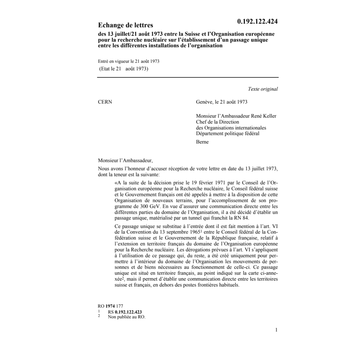 Echan.lettr.l'Organ.europ.nucl.l'établ.