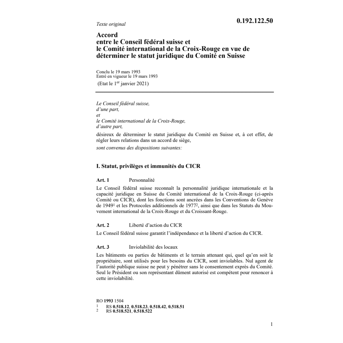 Ac. Comité internat.Croix-Rouge
