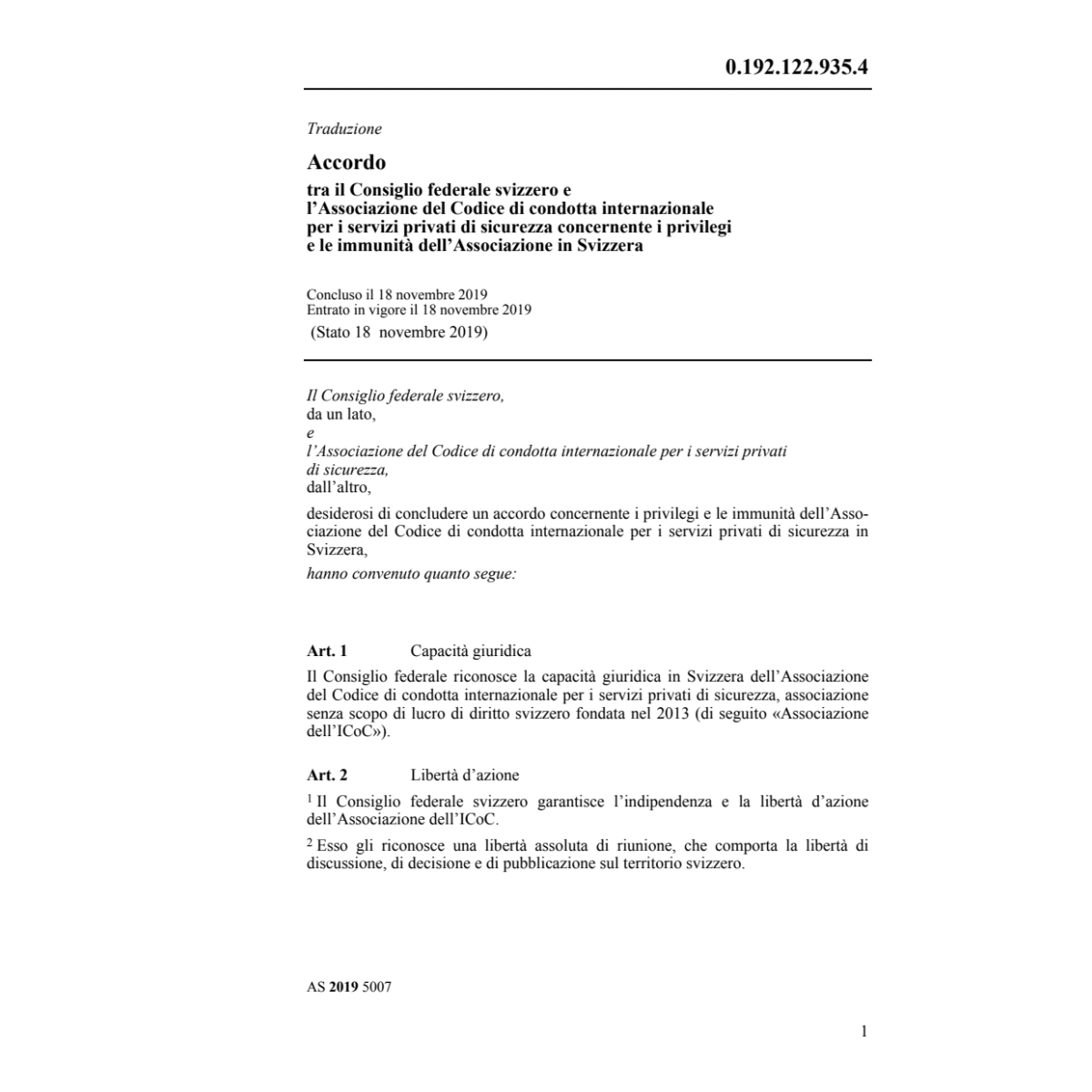 Acc. 18.11.2019 CFS Associazione Codice