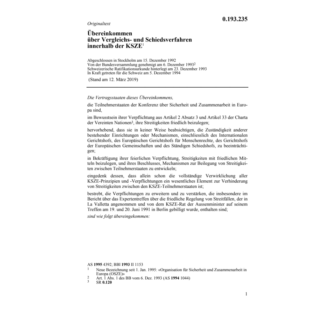 Übereink. Vergleichs-+ Schiedsverfahren