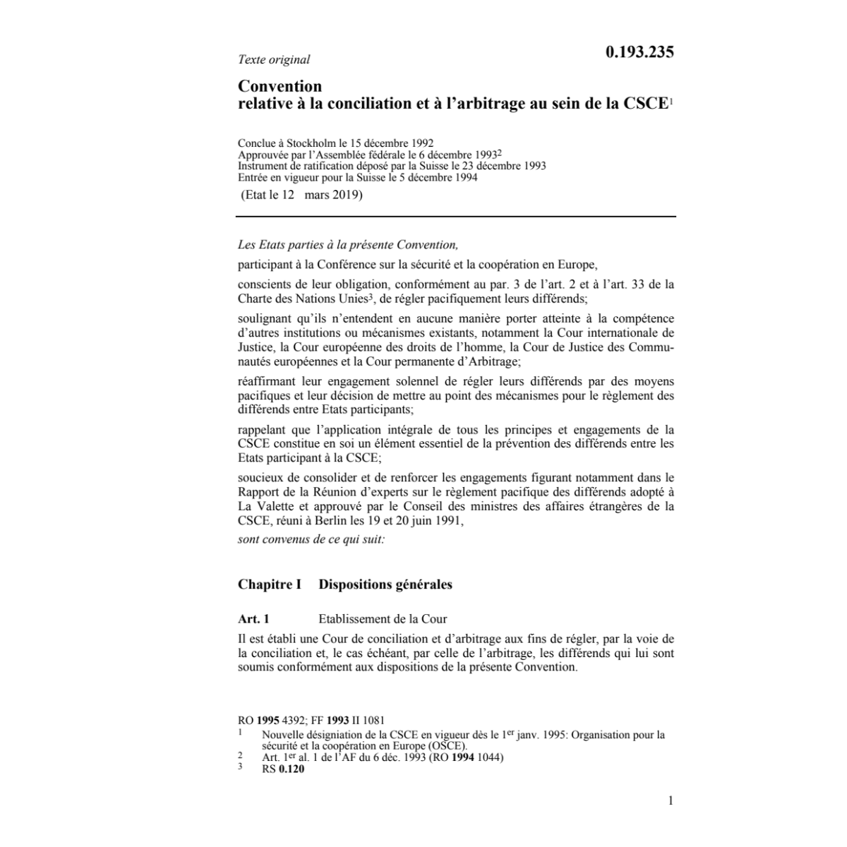 Conv.relative conciliation l'arbitrage