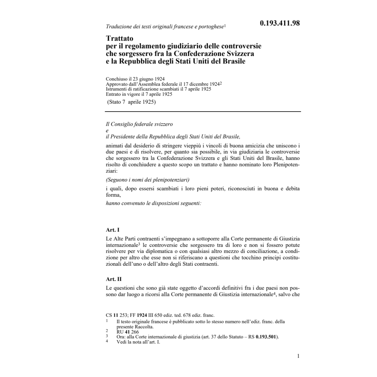 Tratt.regolam.giudiziario CH-Brasile