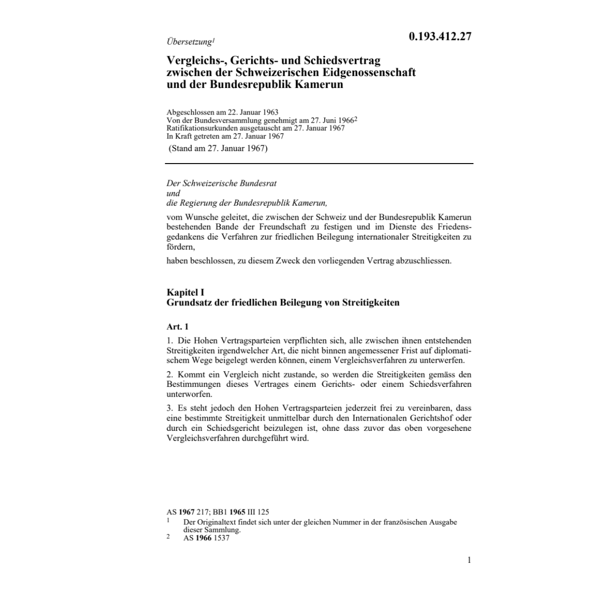 Vergleichs-,Gerichts-Schiedsvert.Kamerun