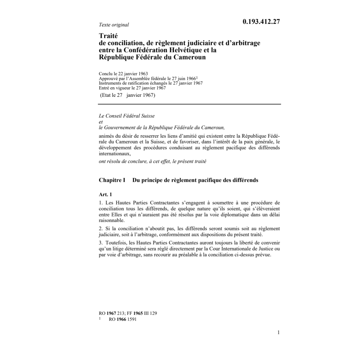 Tr.conciliation,du règlem jud.Cameroun