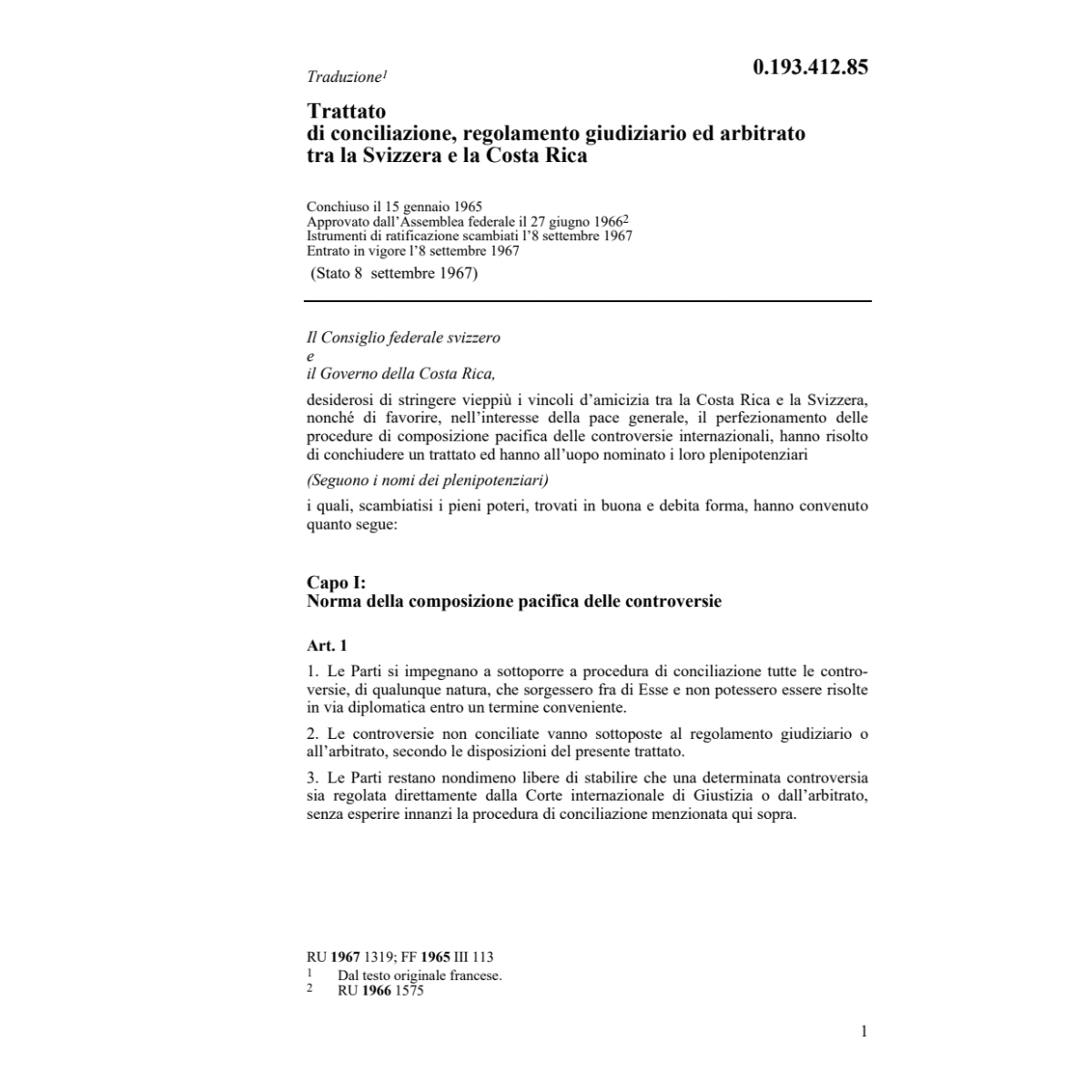 Tratt.conc.regolam.giudiz.CH-Costa Rica