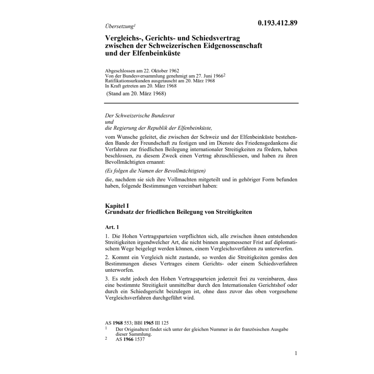 Vergleichs-Gerichtsvert.CH-Elfenbeinküst