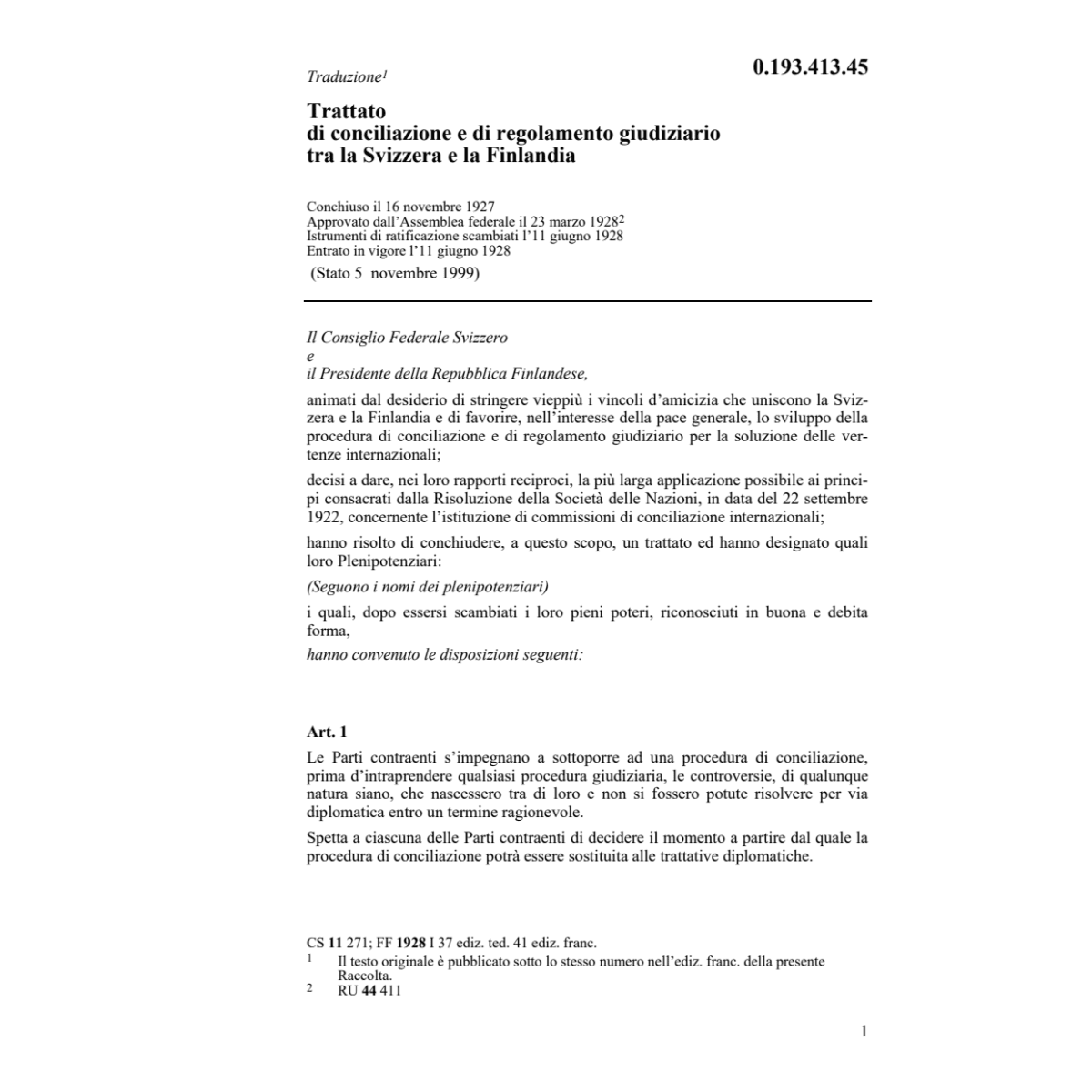 Tratt.conci.regolam. Svizzera-Finlandia