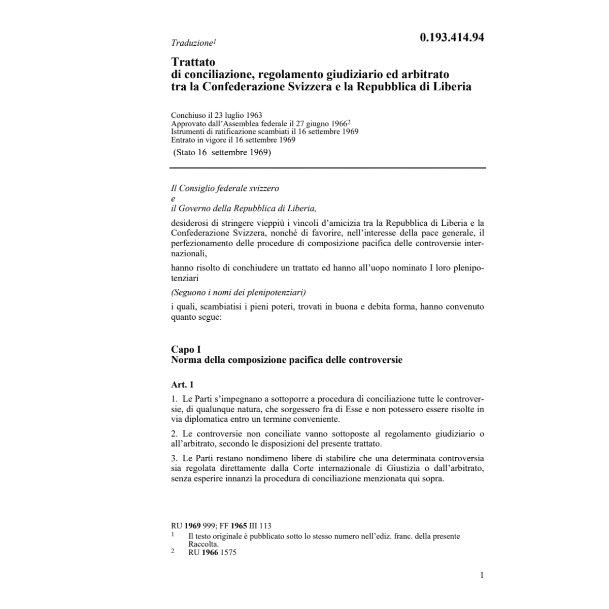 Trattato conciliaz.,regola.giudizario+..