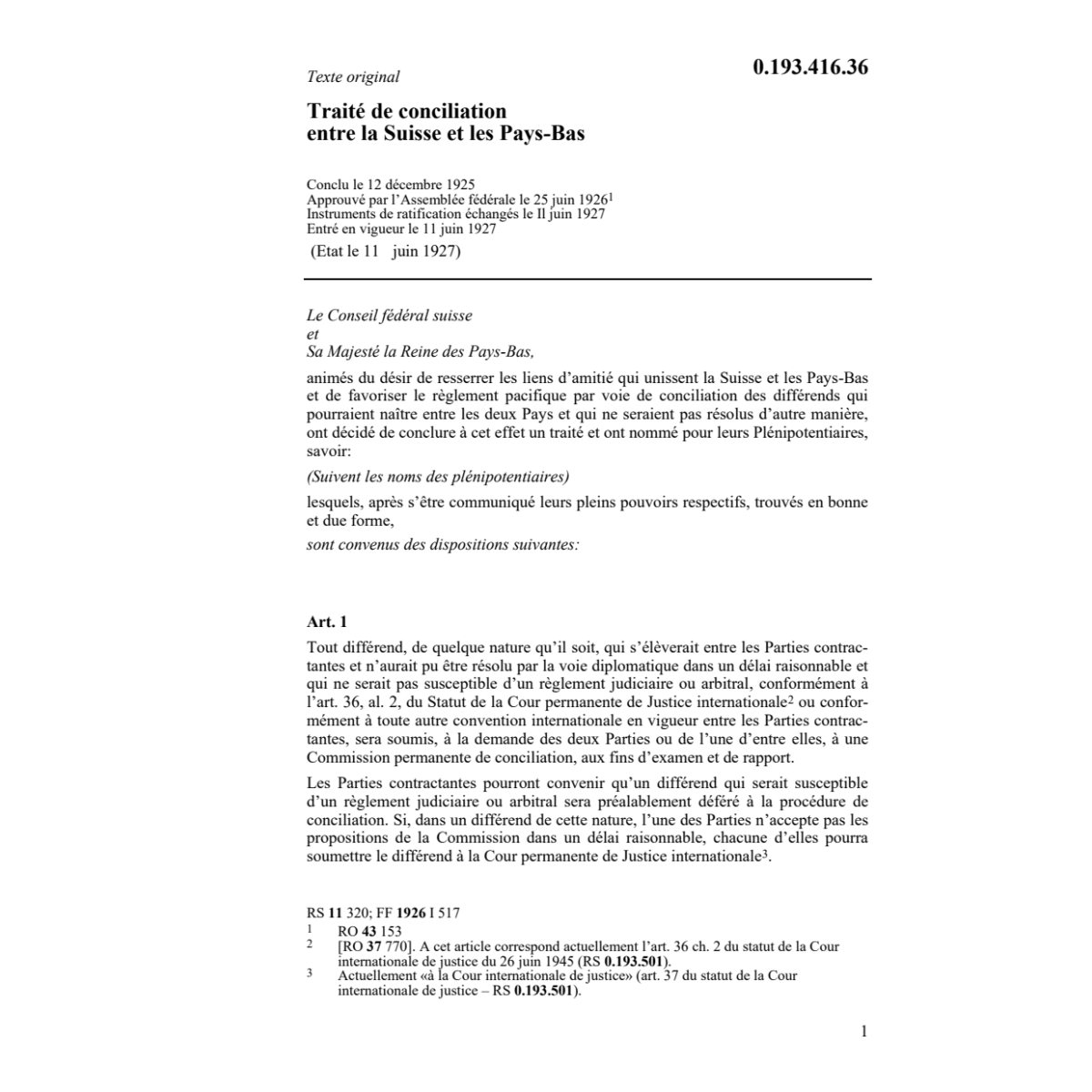 Traité de conciliation Pays-Bas