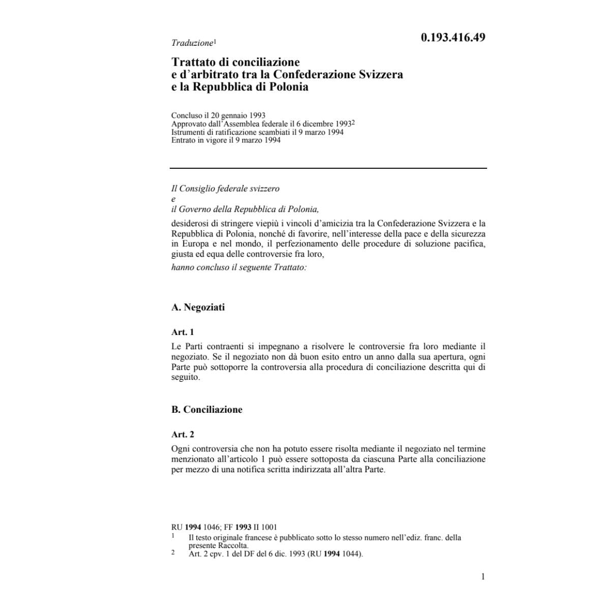 Tr. conciliazione, arbitrato Polonia
