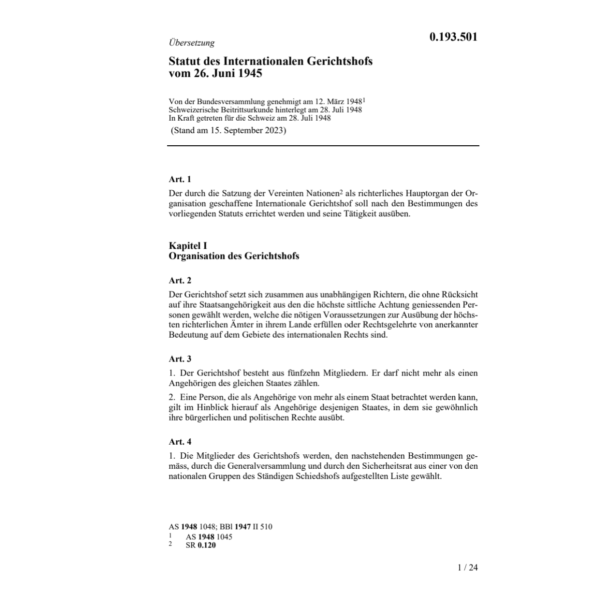 Statut des Internationalen Gerichtshofs