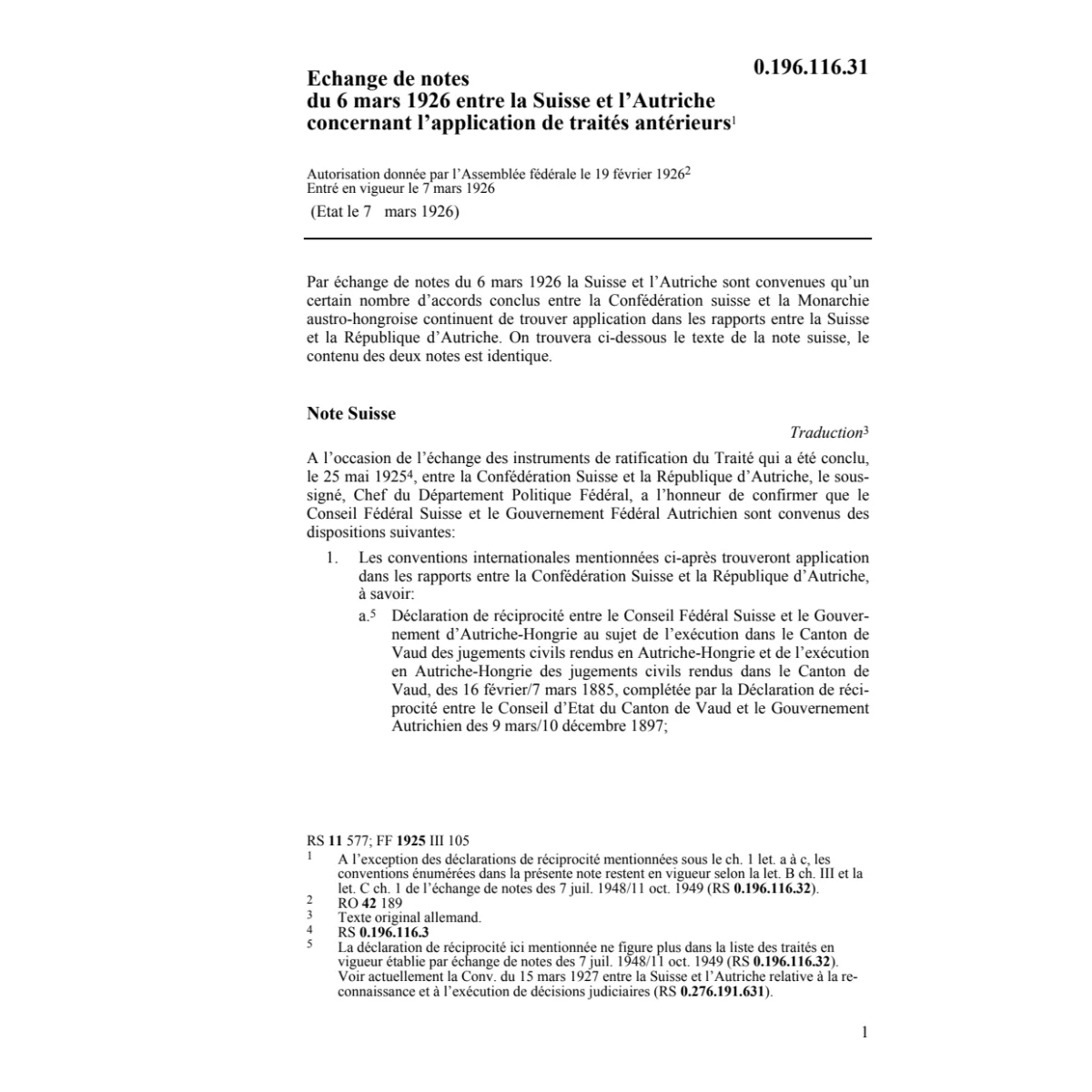 N. application traitées Autriche