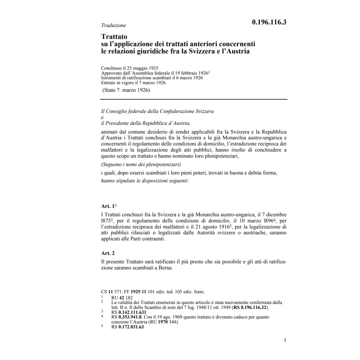 Trattato relazioni giuridiche Austria