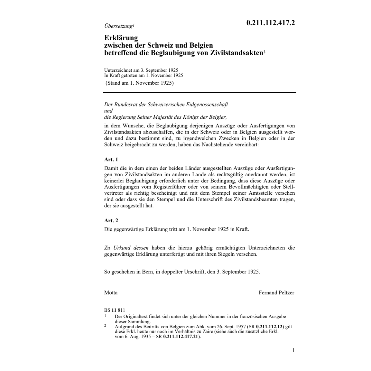 Erkl. B Beglaubigung Zivilstandsakten