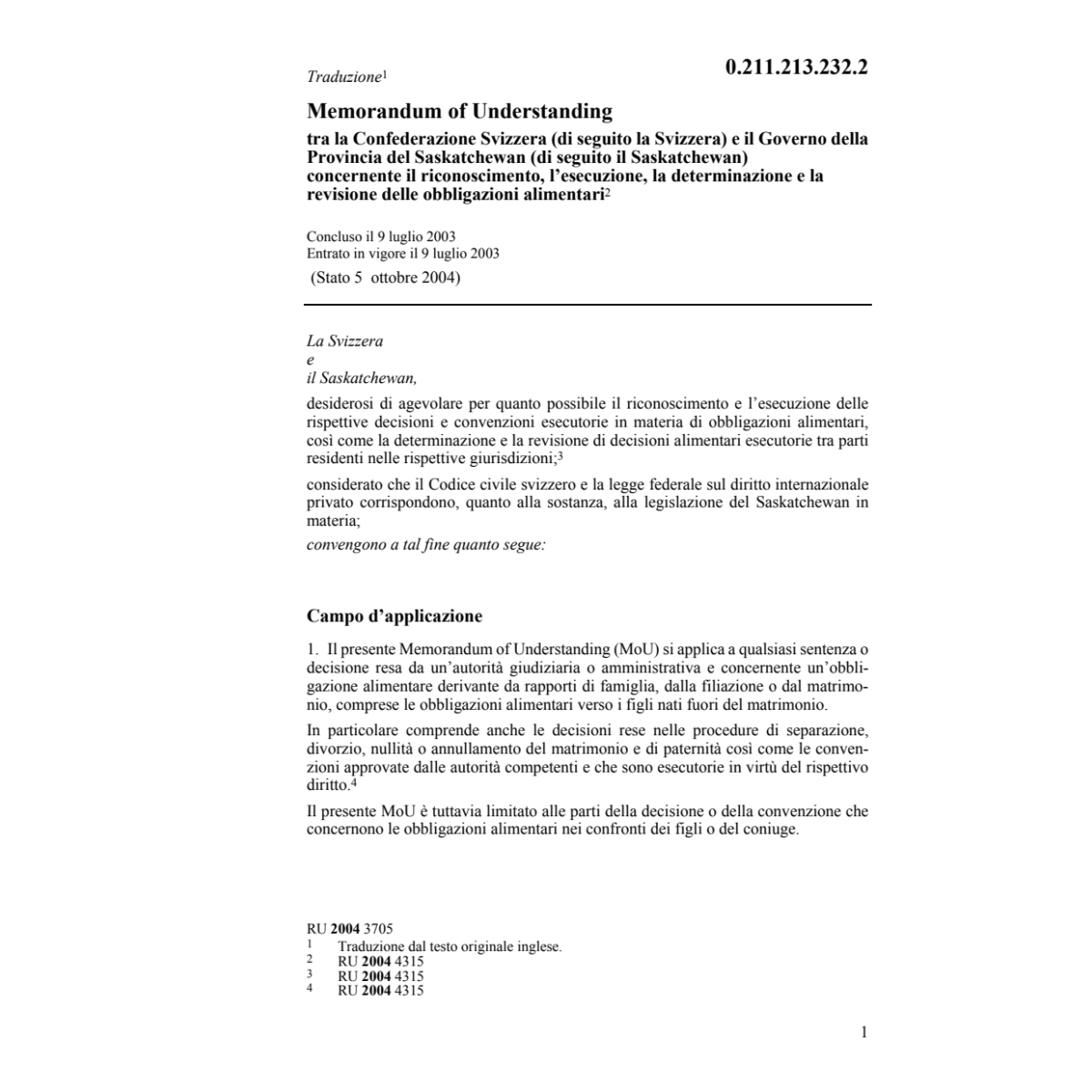 Memo.underst.Saskatchewan obblig.aliment