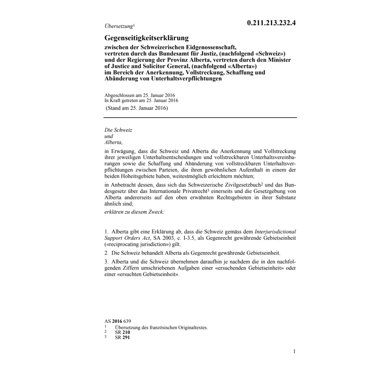 Gegenseitigkeitserkl. Schweiz/Alberta