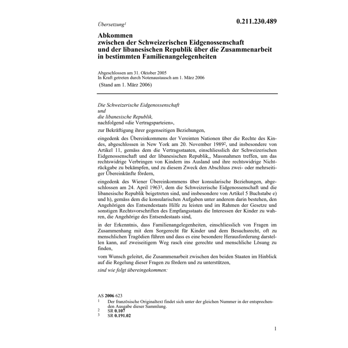 Abk.libanesischen Fam.angelegenheiten