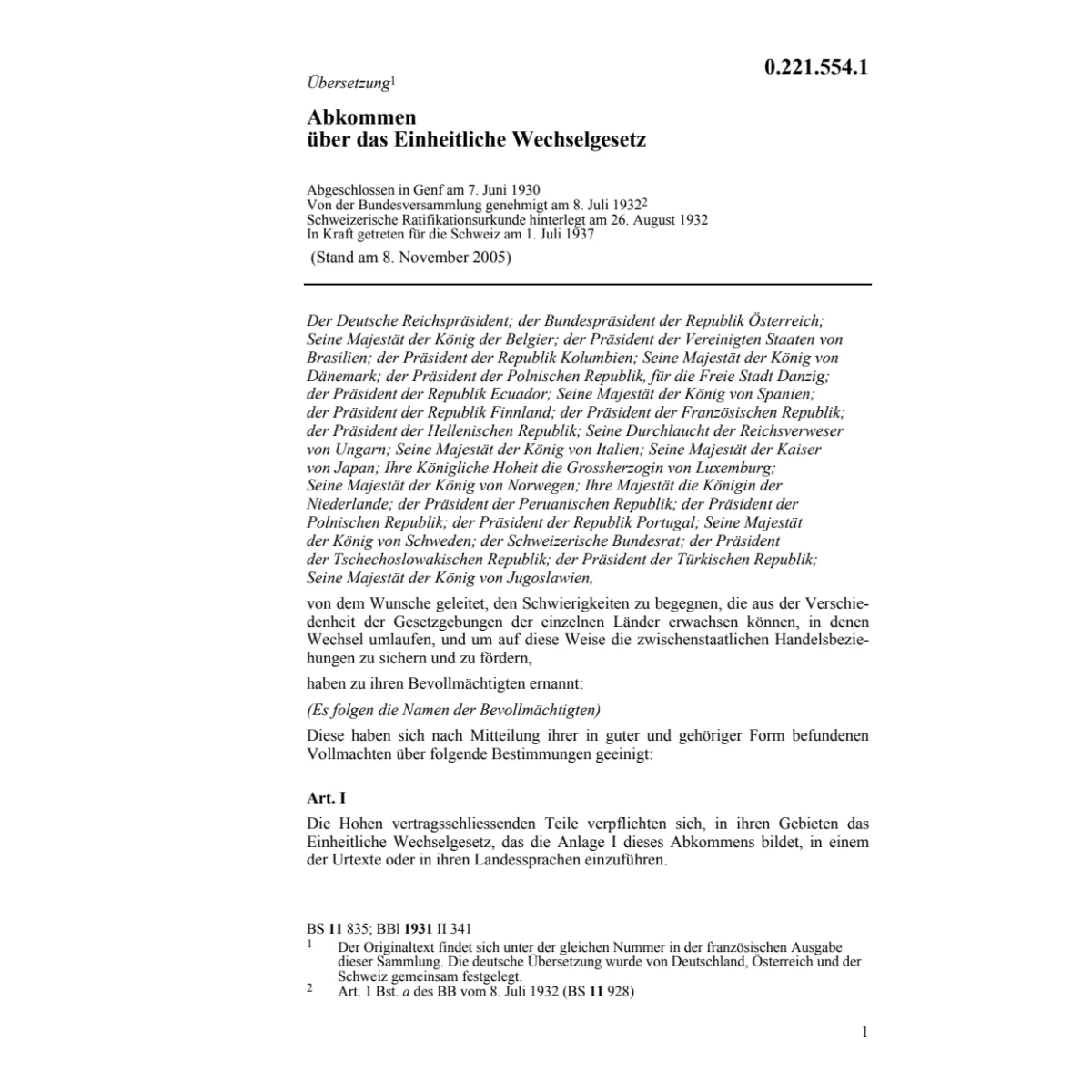 Abk. Einheitliche Wechselgesetz