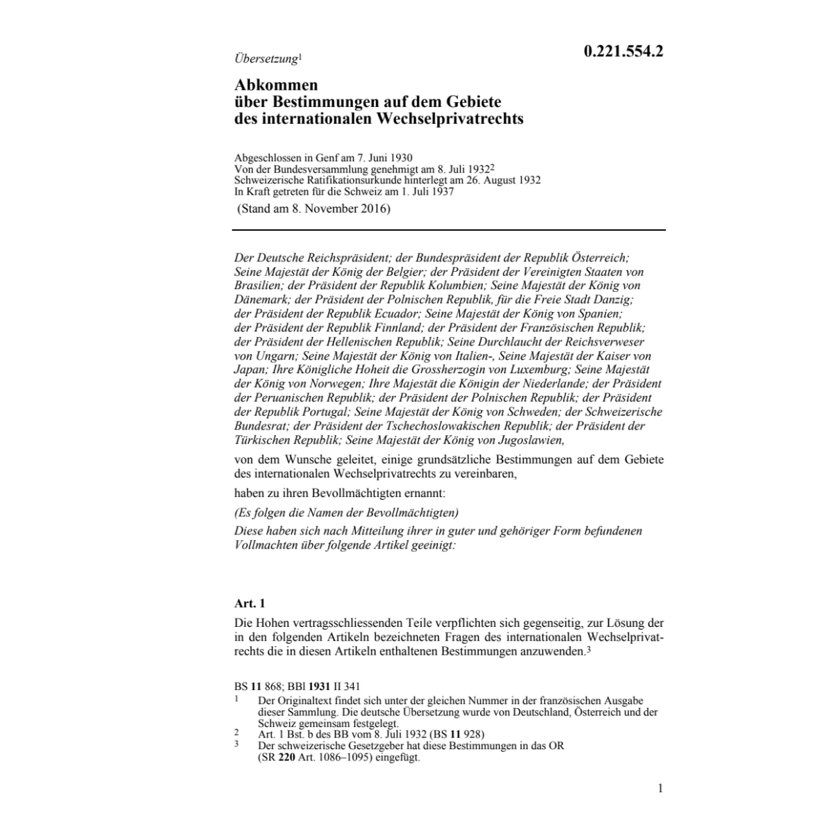Abk. internationales Wechselprivatrecht