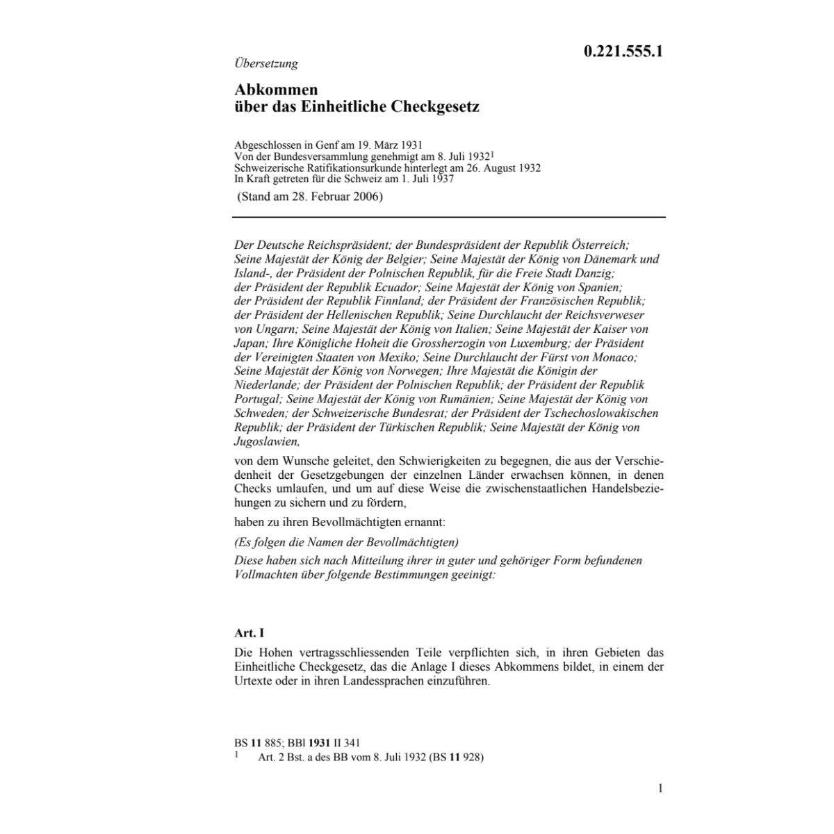Abk. Einheitliches Checkgesetz