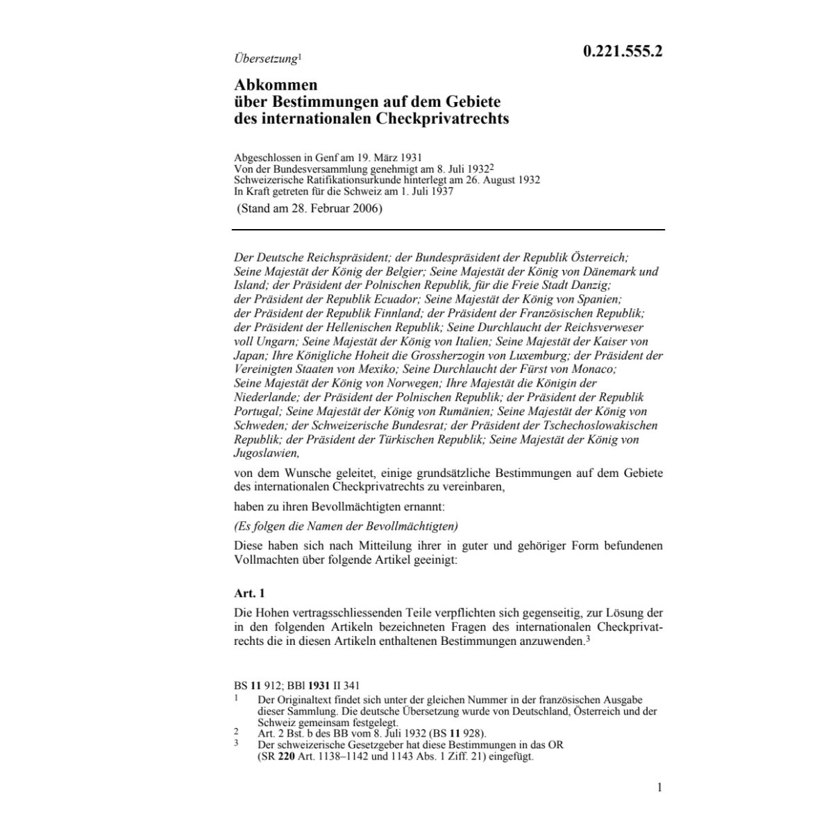 Abk. internationales Chechprivatrecht