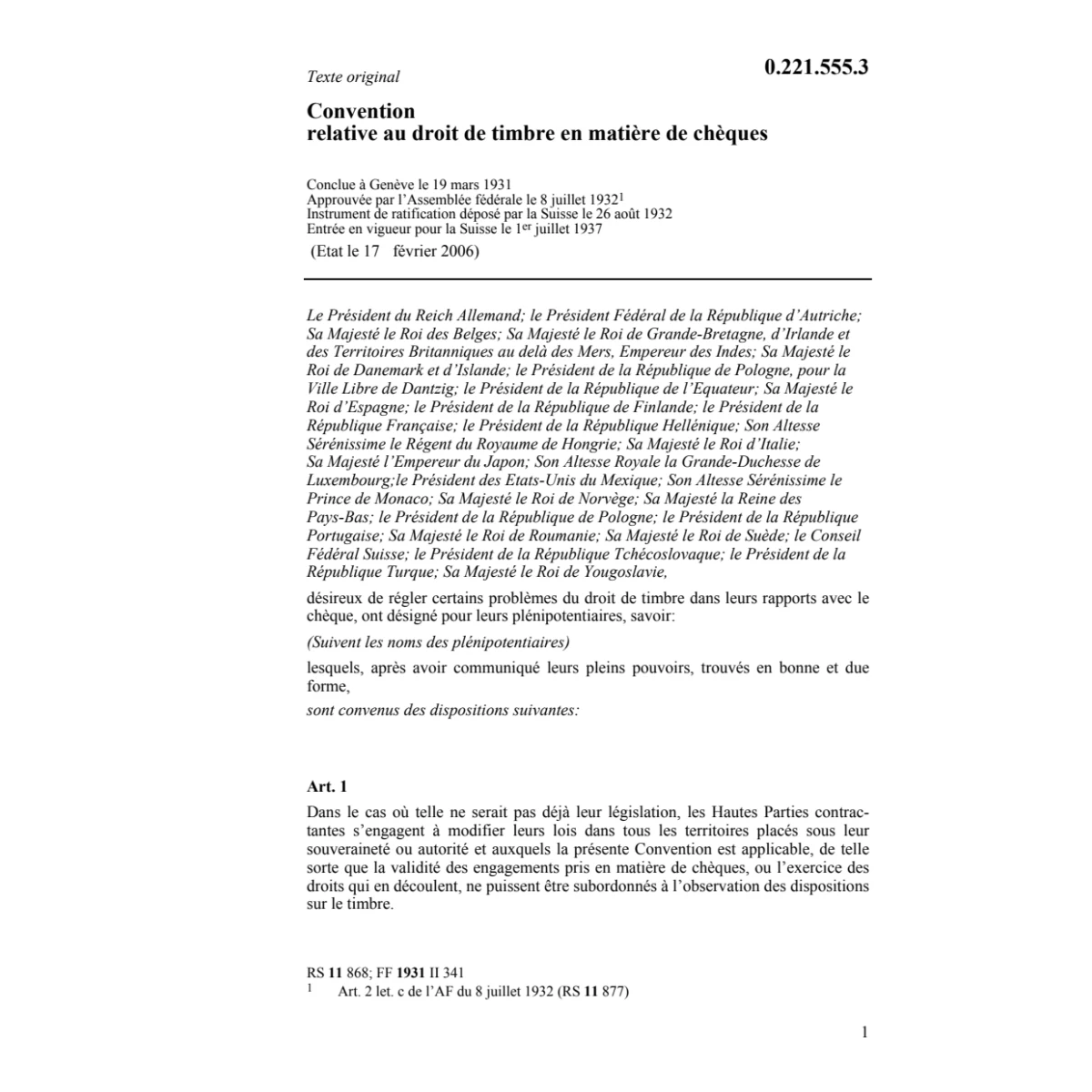 Conv. droit de timbre