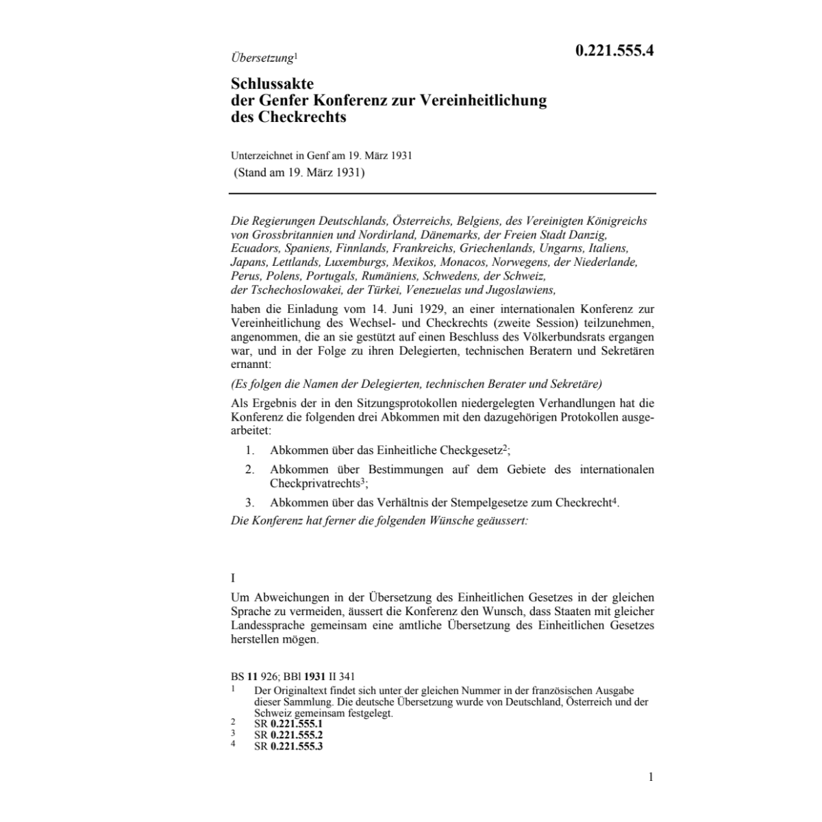 Schlussakte Checkrecht