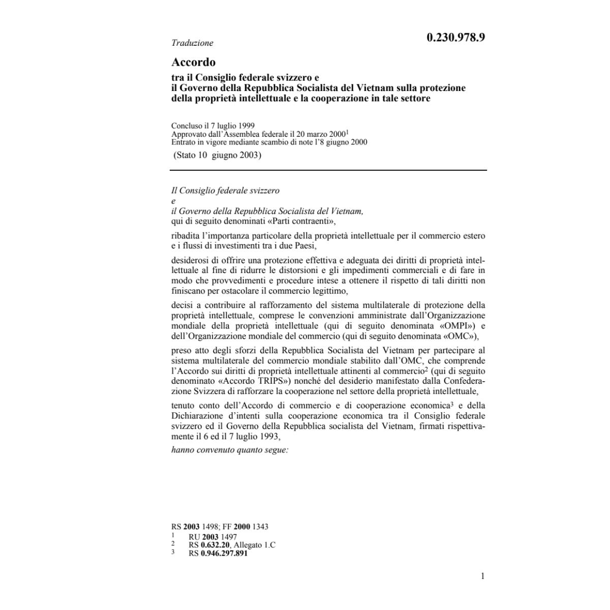 ACC. CH-Vietnam proprietà intellettuale