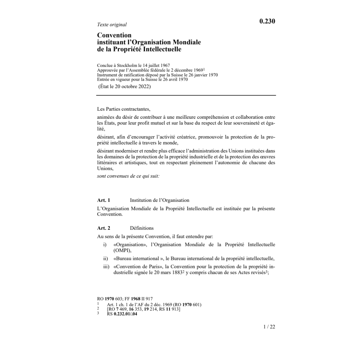 Conv org. mond. propriété intellectuelle
