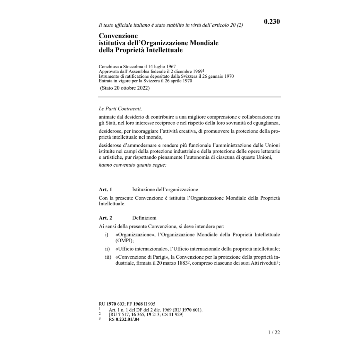 Conv. org. mond. proprietà intellettuale