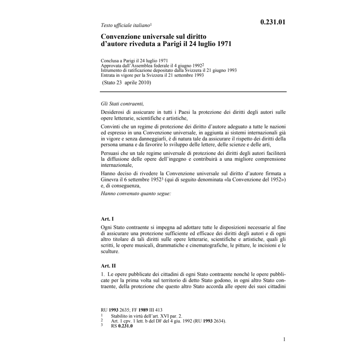 Conv. universale sul diritto d'autore