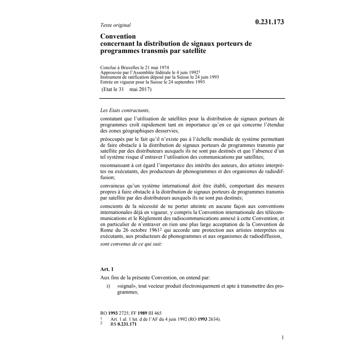 Conv. signaux transmit par satellite