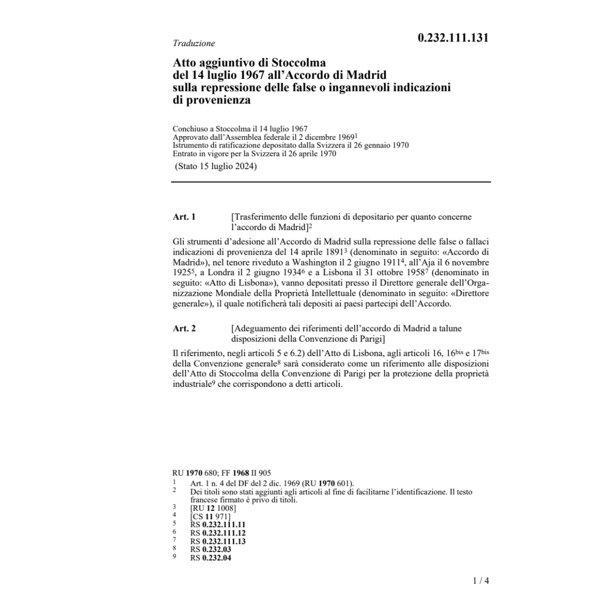 Atto aggiuntivo di Stoccolma
