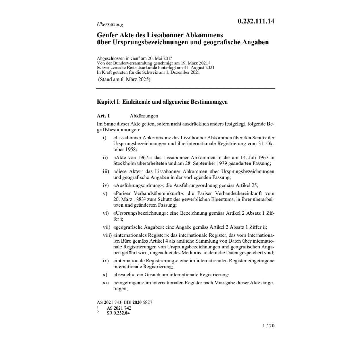 Genfer Akte des Lissabonner Abkommens