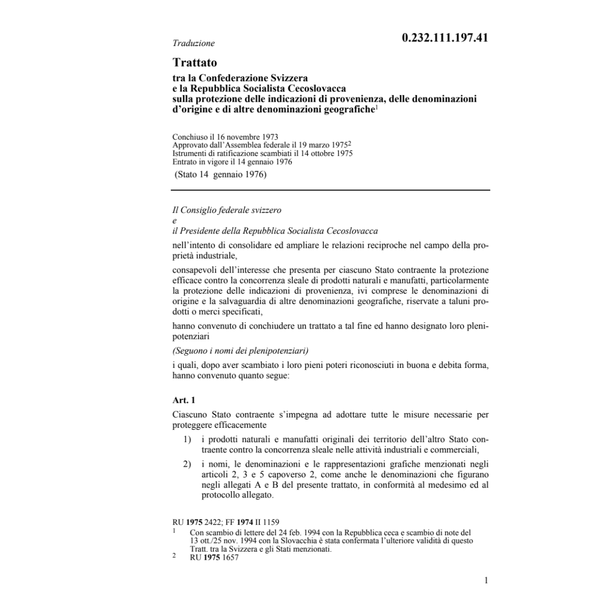 Tr CSSR prot. indicazioni di provenienza
