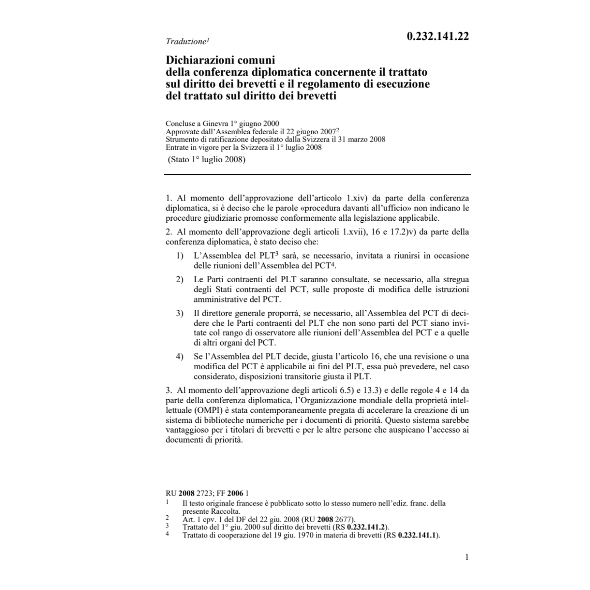 Dichiarz.comunidella diritto brevetti