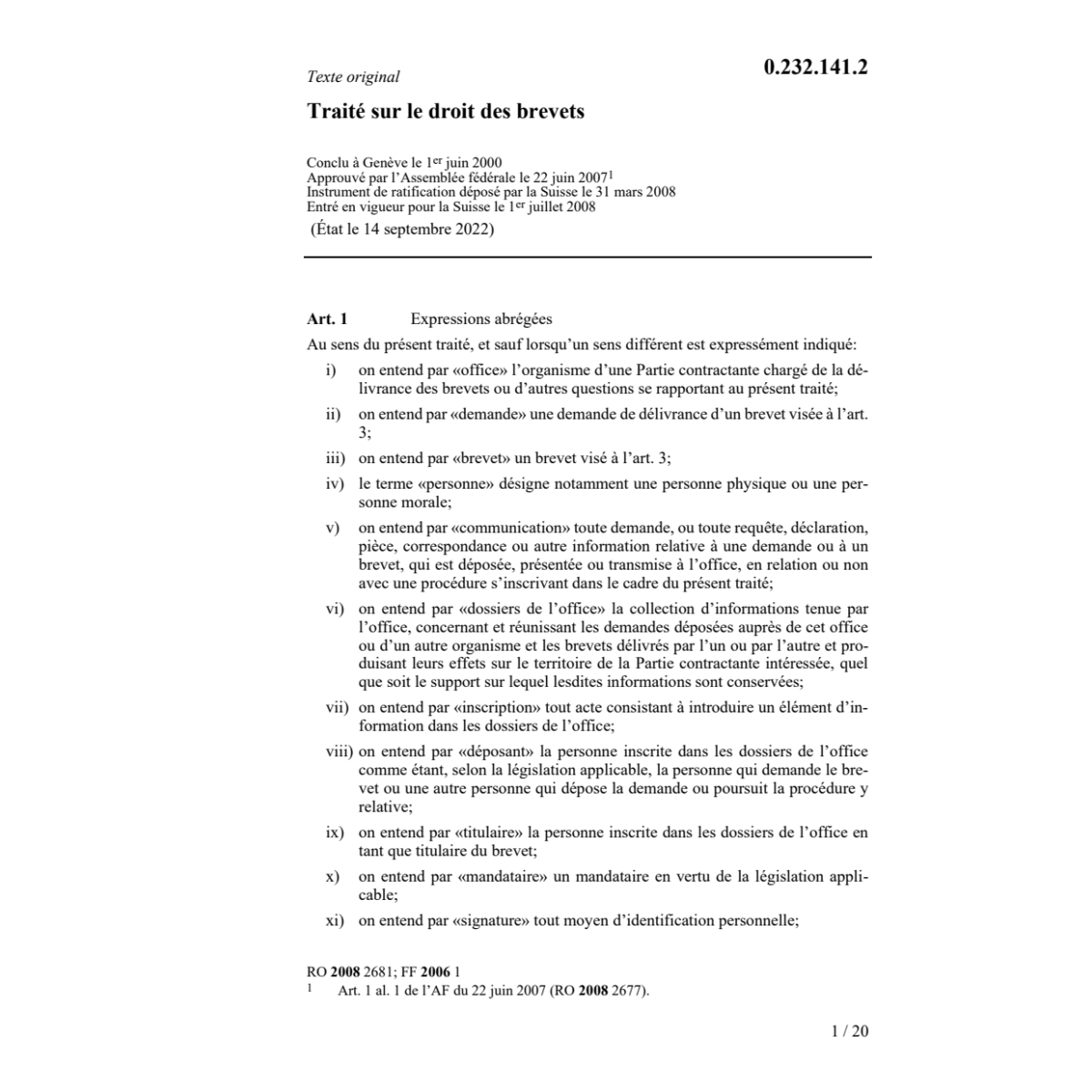 Traité droit des brevets