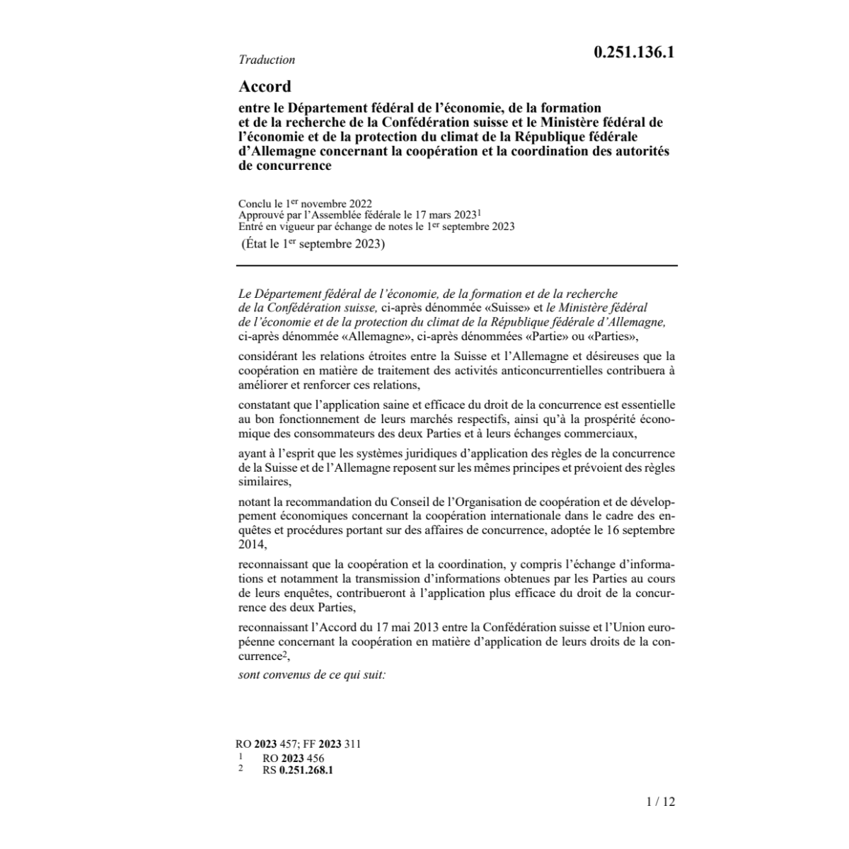Ac. coopération autorités de concurrence