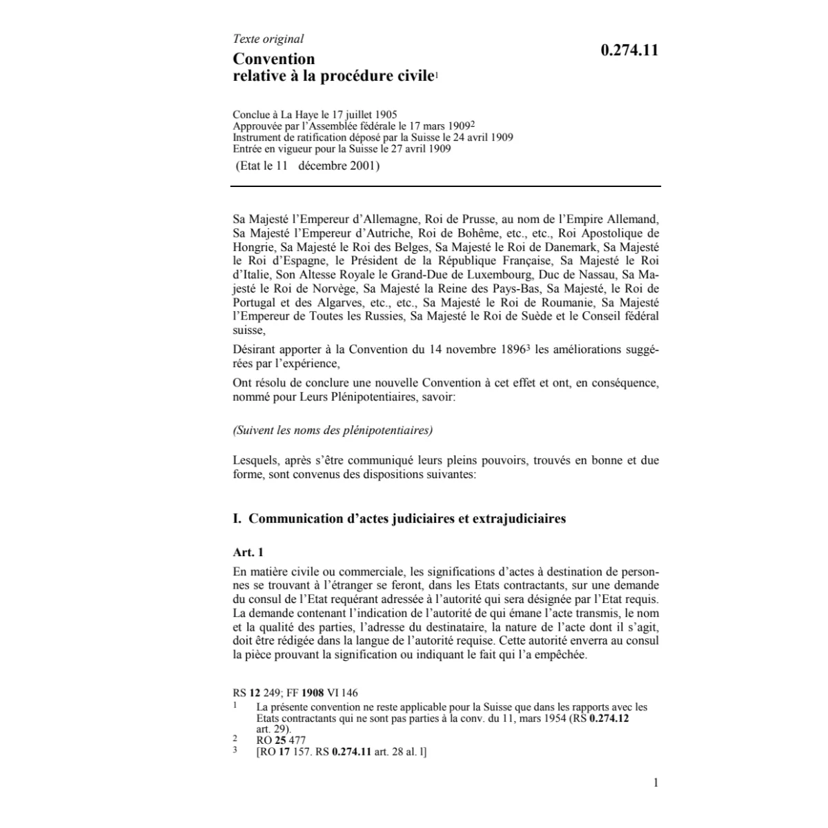 Conv. procédure civile