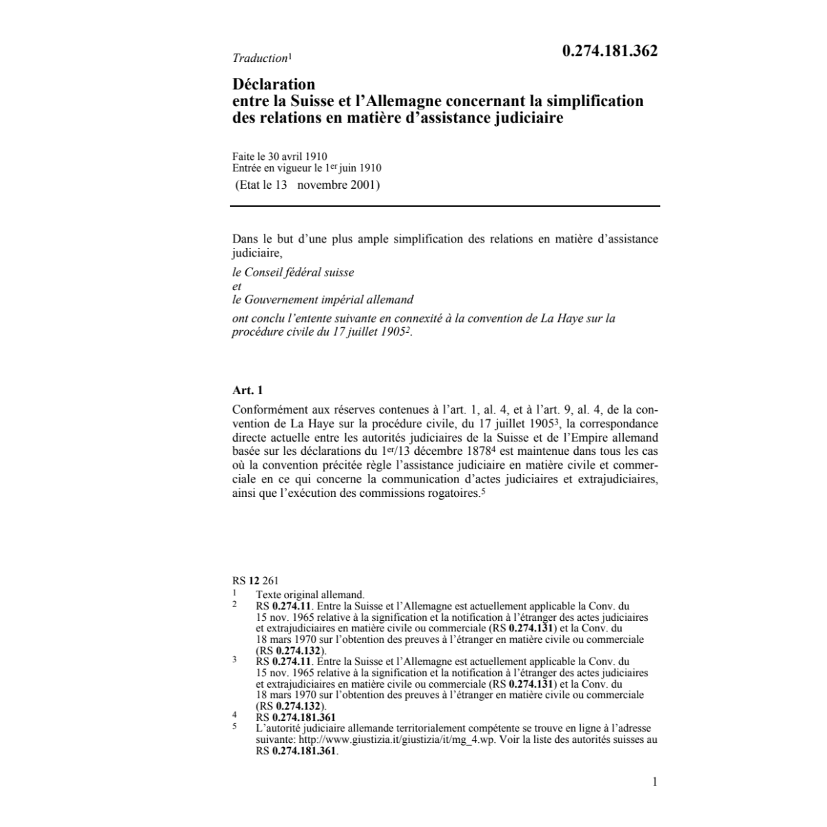 Décl. assistance judiciaire Allmagne