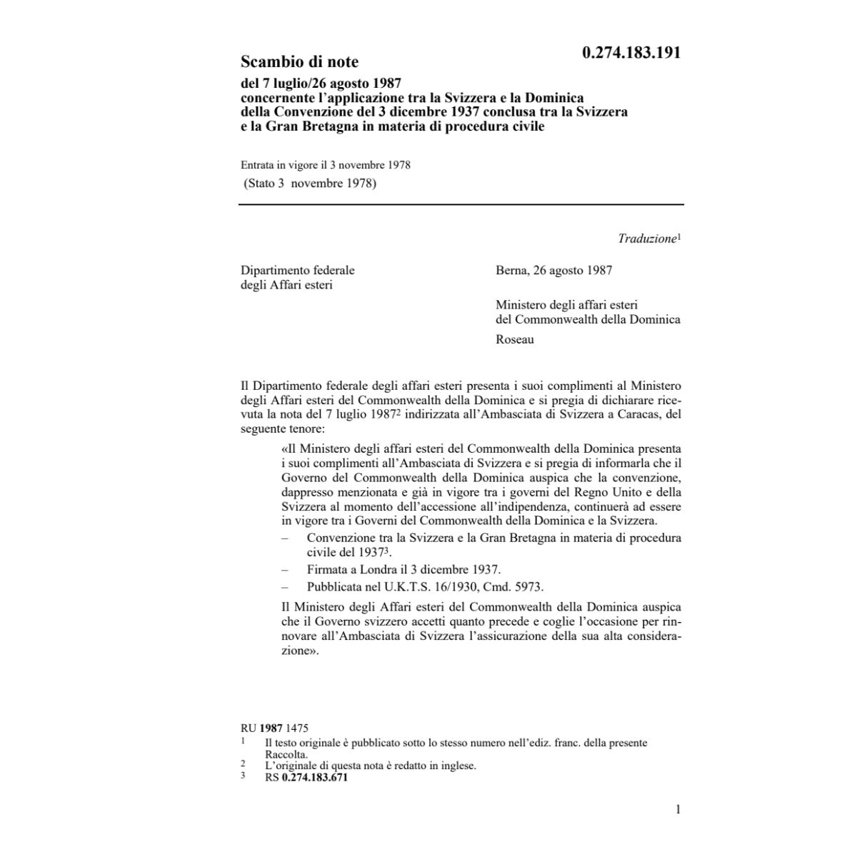 Note procedura civile Dominica