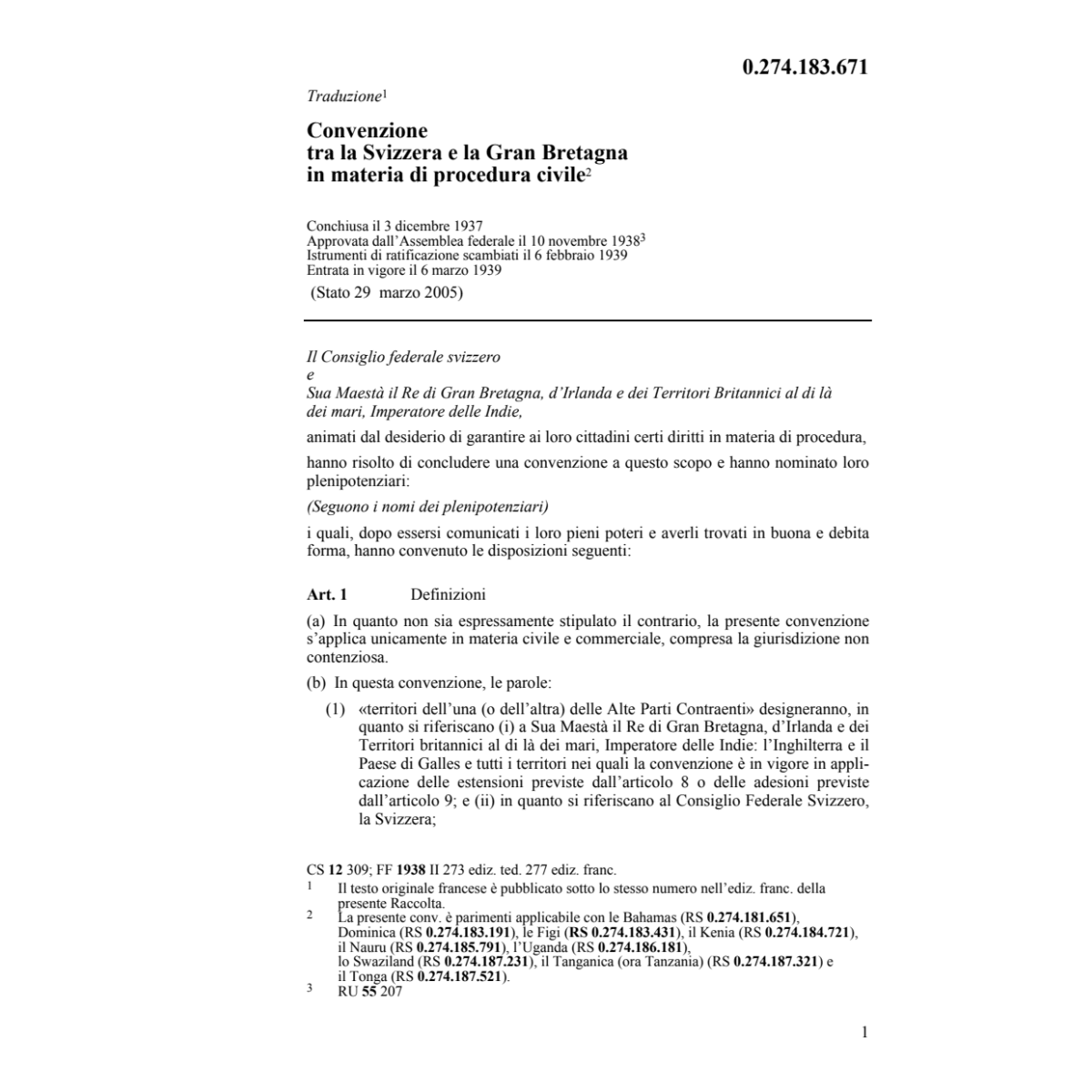 Conv. procedura civile GB