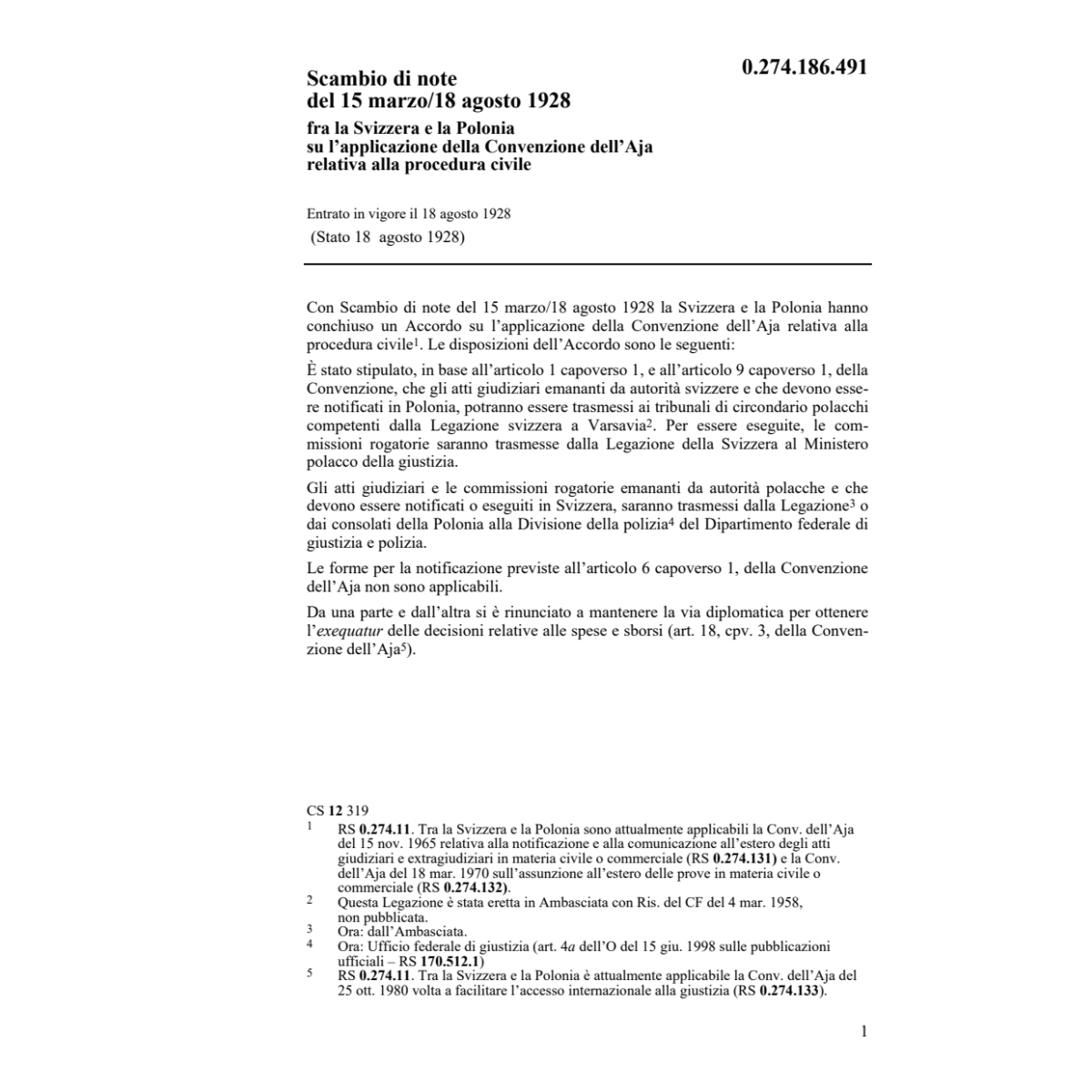 Scambio Polonia procedura civile