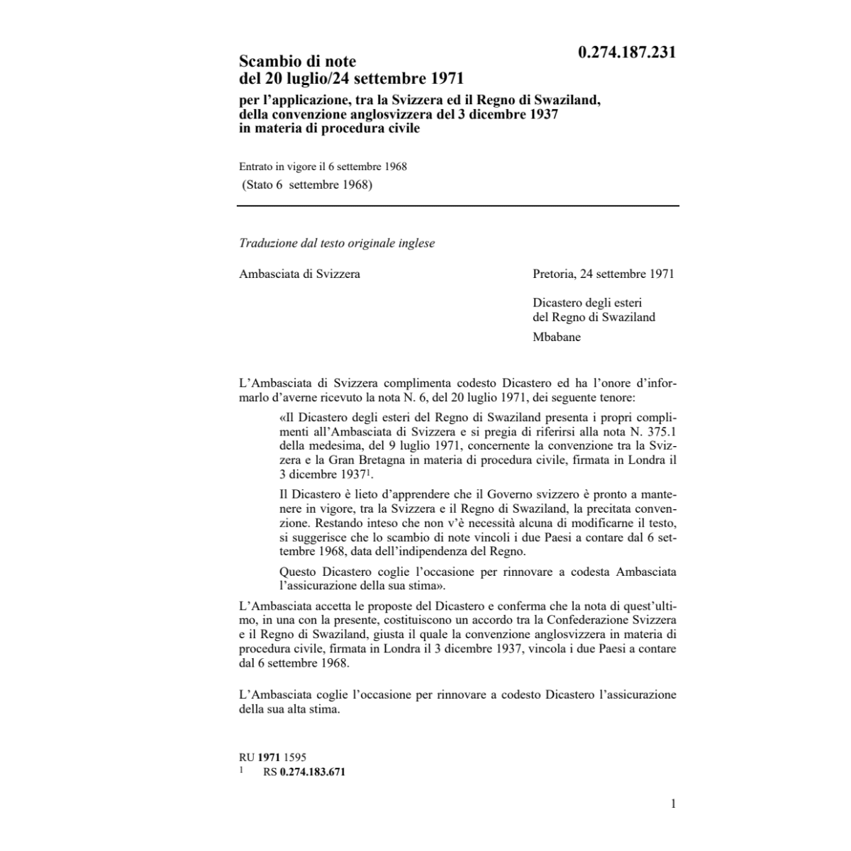 Note procedura civile Swaziland