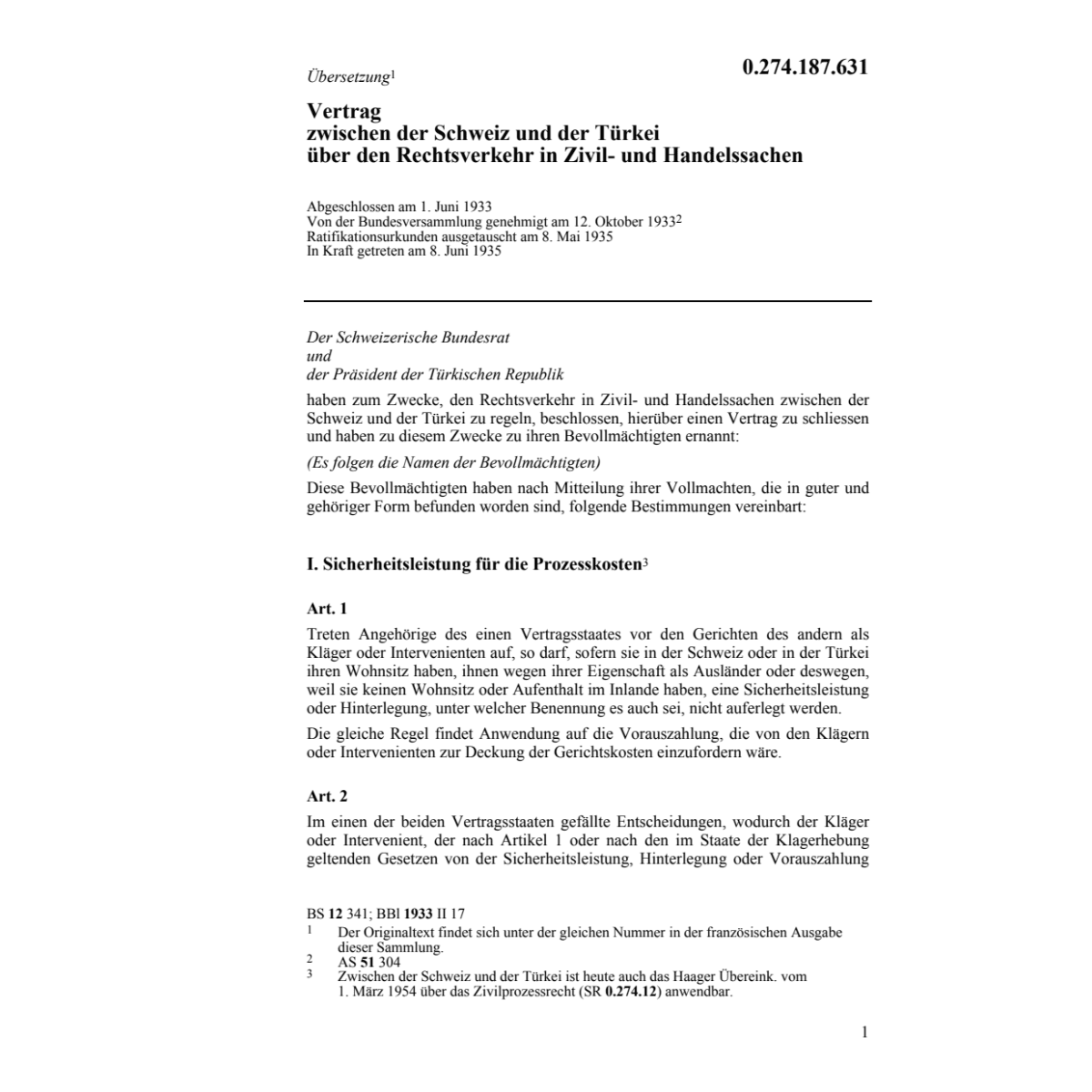 Vertrag Rechtsverkehr Türkey
